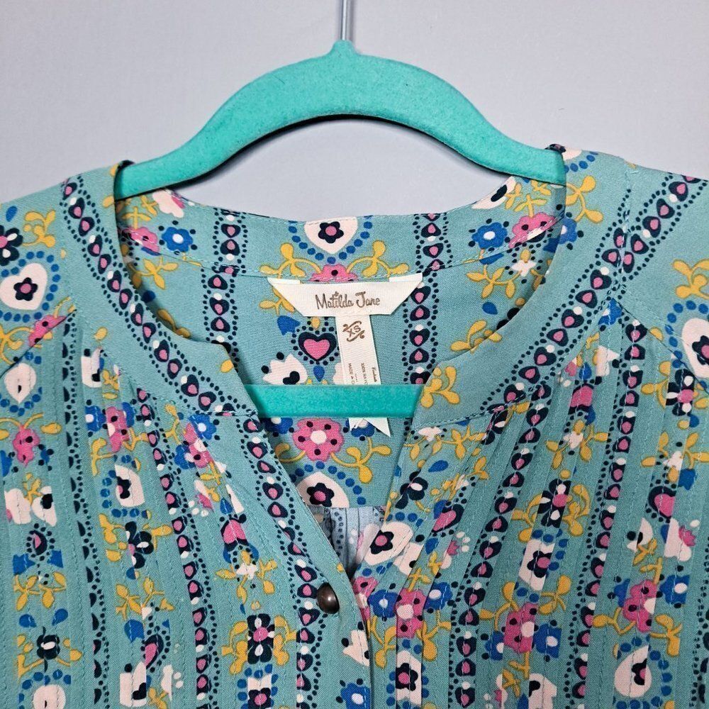 Matilda Jane Once Upon a Muse Top XS Blue Peasant Tunic Women's Shirt - Picture 5 of 9